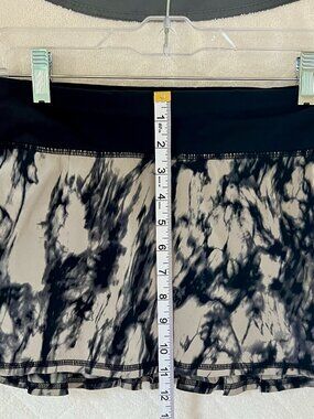 Lululemon Tennis Skirt - Pleated, Black & White Marble Print
